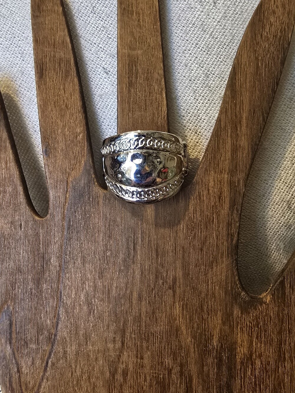 Sterling Silver-Tone Statement Ring - Silver